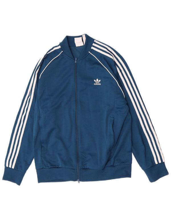 Adidas Mens Retro Treino Top Jaqueta XL Azul Poliéster Esportes