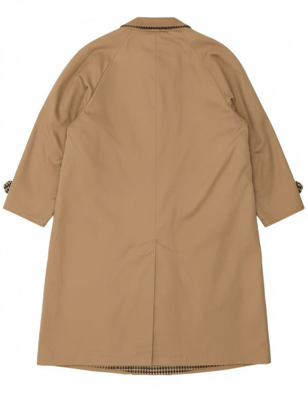 Sobretudo reversível superdimensionado vintage feminino IT 47 XL Bege Houndstooth