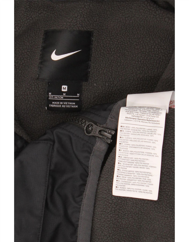 Jaqueta corta-vento Nike Boys com capuz 10-11 anos médio preto poliéster