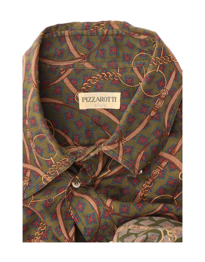 Camisa masculina com estampa abstrata Pizzarotti XL verde