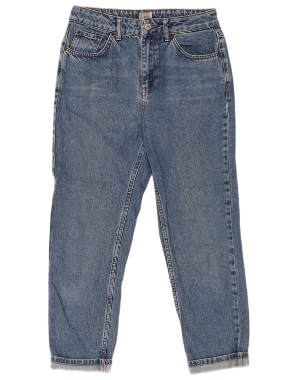 Topshop Womens Mom Cropped Jeans W28 L24 Blue Cotton
