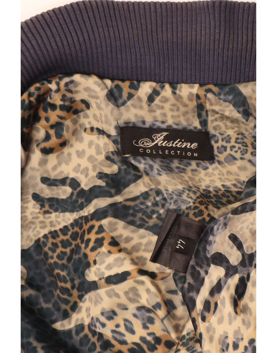 Jaqueta de couro vintage feminina IT 44 couro azul marinho médio