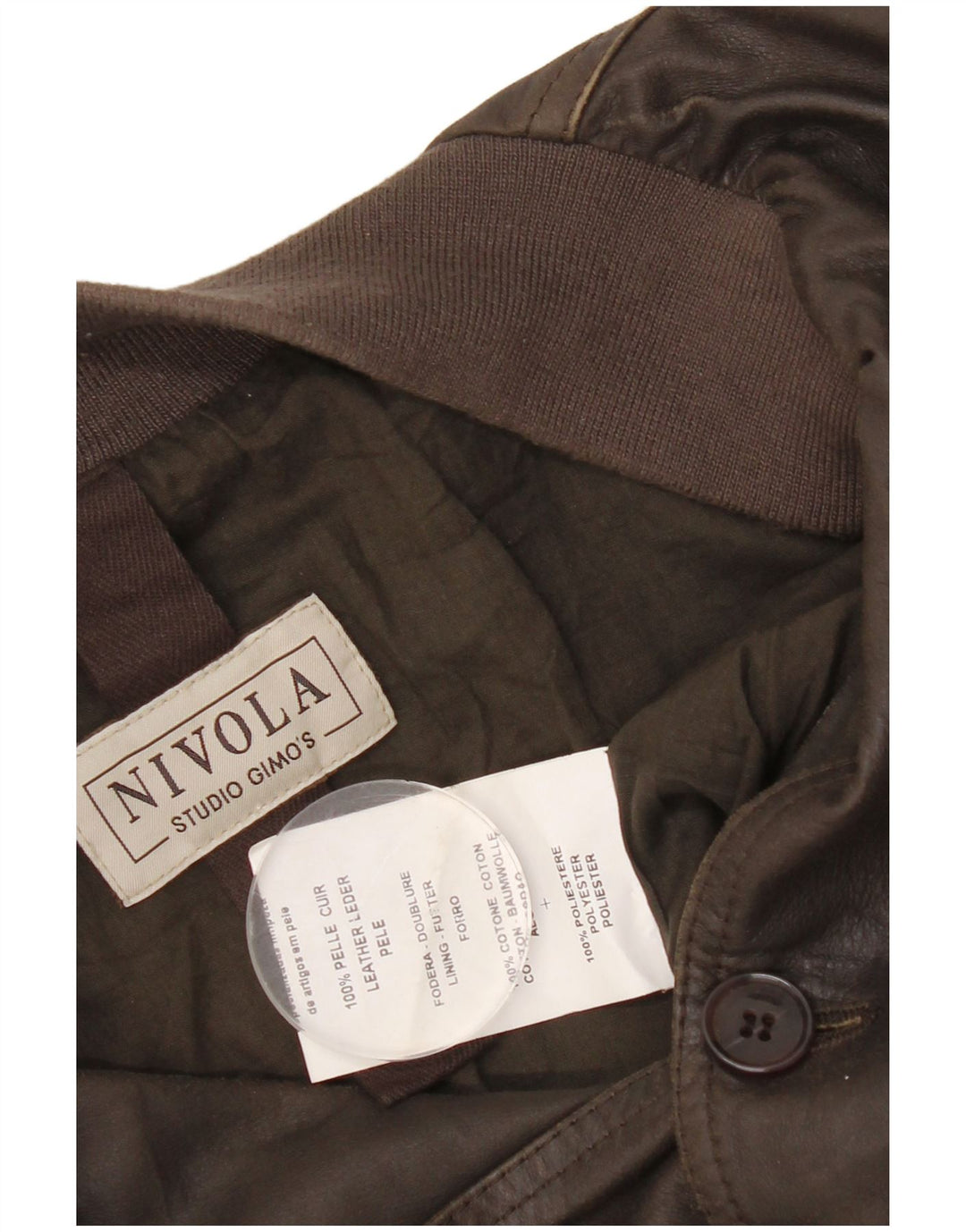 Jaqueta masculina de couro bomber Gimo UK 38 couro marrom médio