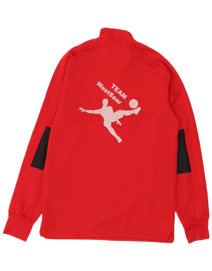 Adidas Mens Graphic Zip Neck Pullover Treino Top Médio Poliéster Vermelho