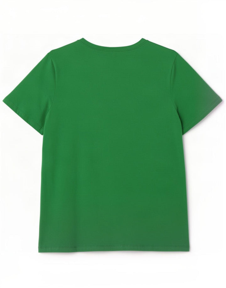 Blusa feminina Zara Top UK 16 grande algodão verde