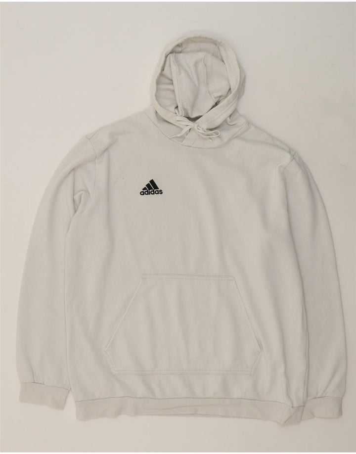 ADIDAS Mens Hoodie Jumper XL White Cotton Vintage Adidas and Second-Hand Adidas from Messina Hembry 