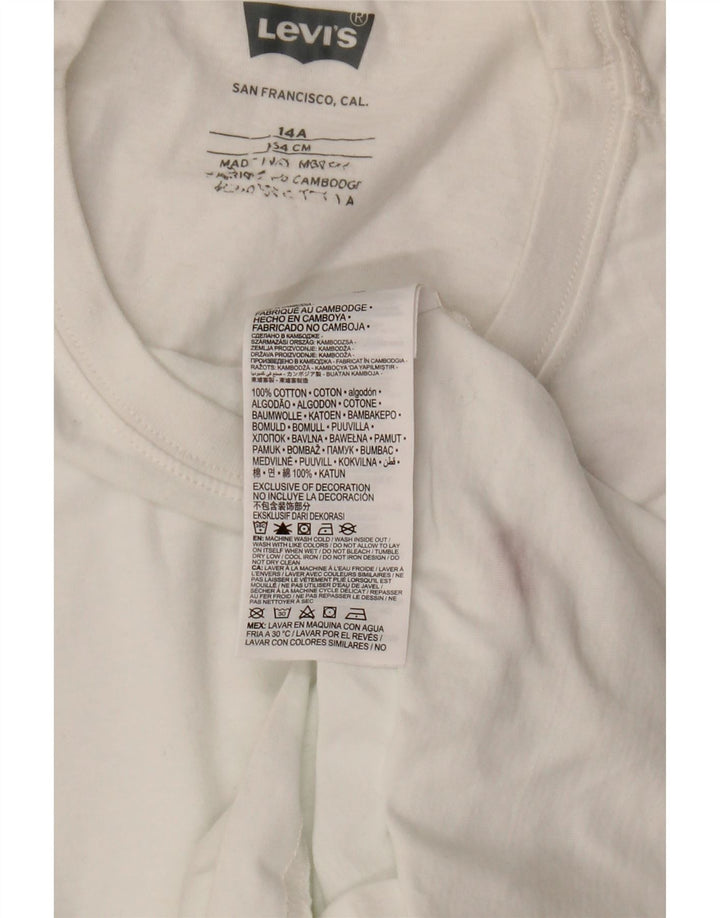 Camiseta LEVI'S Boys Top 13-14 Anos Algodão Branco