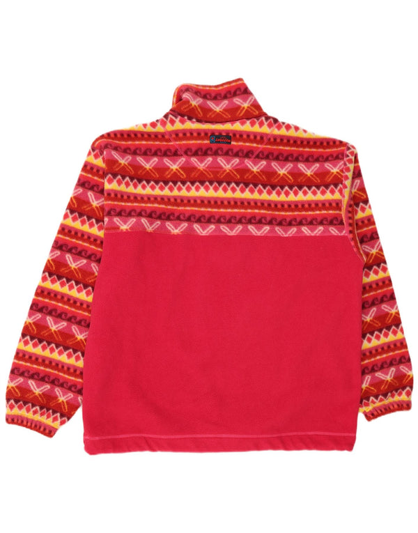 Invicta Mens Graphic Loose Fit Fleece Jumper Médio Rosa Geométrico
