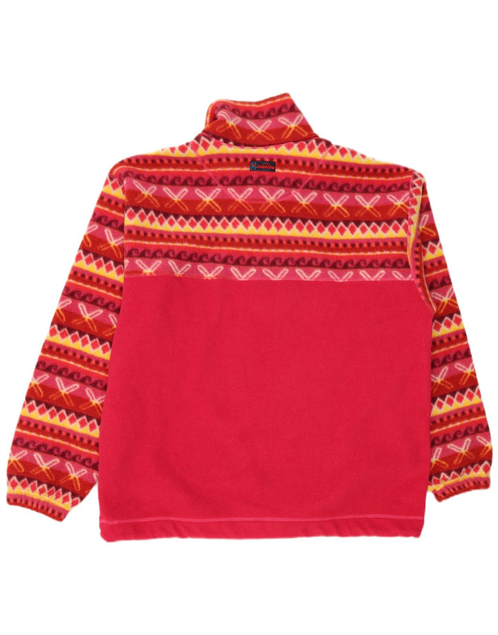 Invicta Mens Graphic Loose Fit Fleece Jumper Médio Rosa Geométrico