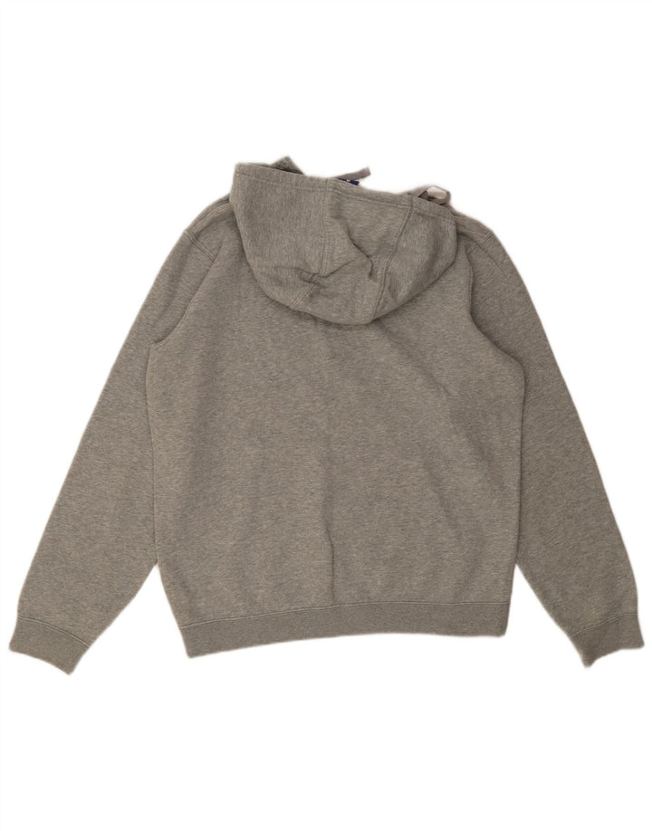 NIKE Mens Zip Neck Hoodie Jumper Médio Cinza Algodão Flecked