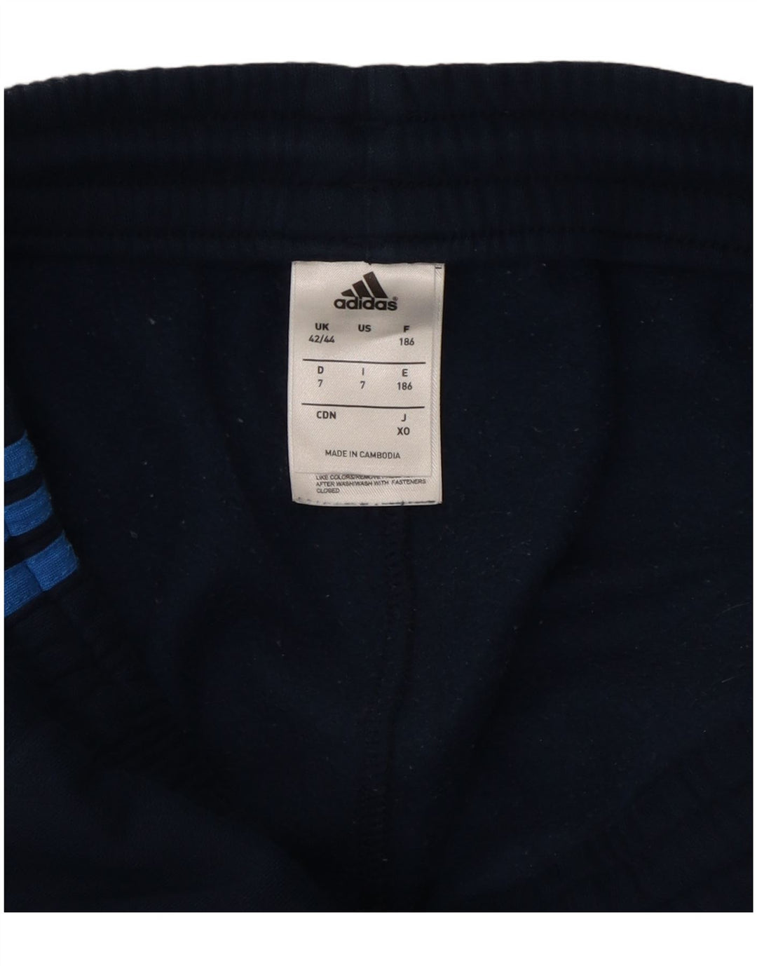 Calça de treino masculina ADIDAS Joggers UK 42/44 grande algodão azul marinho