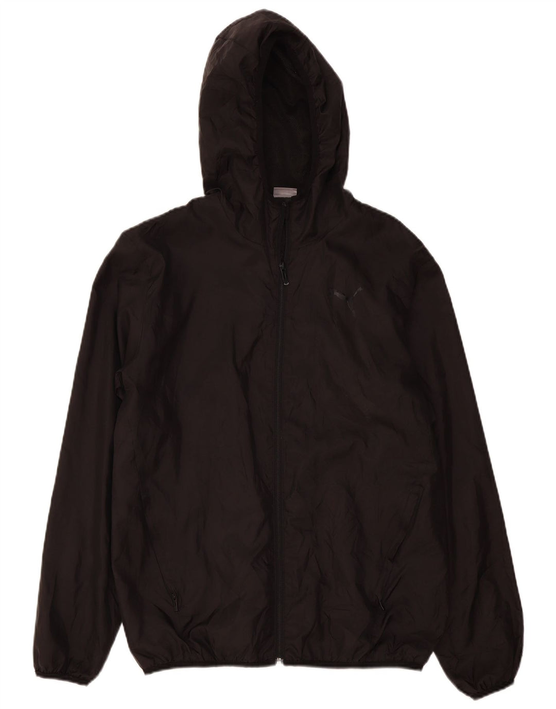 Jaqueta de chuva masculina Puma com capuz UK 38 poliéster preto médio