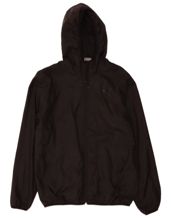 Jaqueta de chuva masculina Puma com capuz UK 38 poliéster preto médio