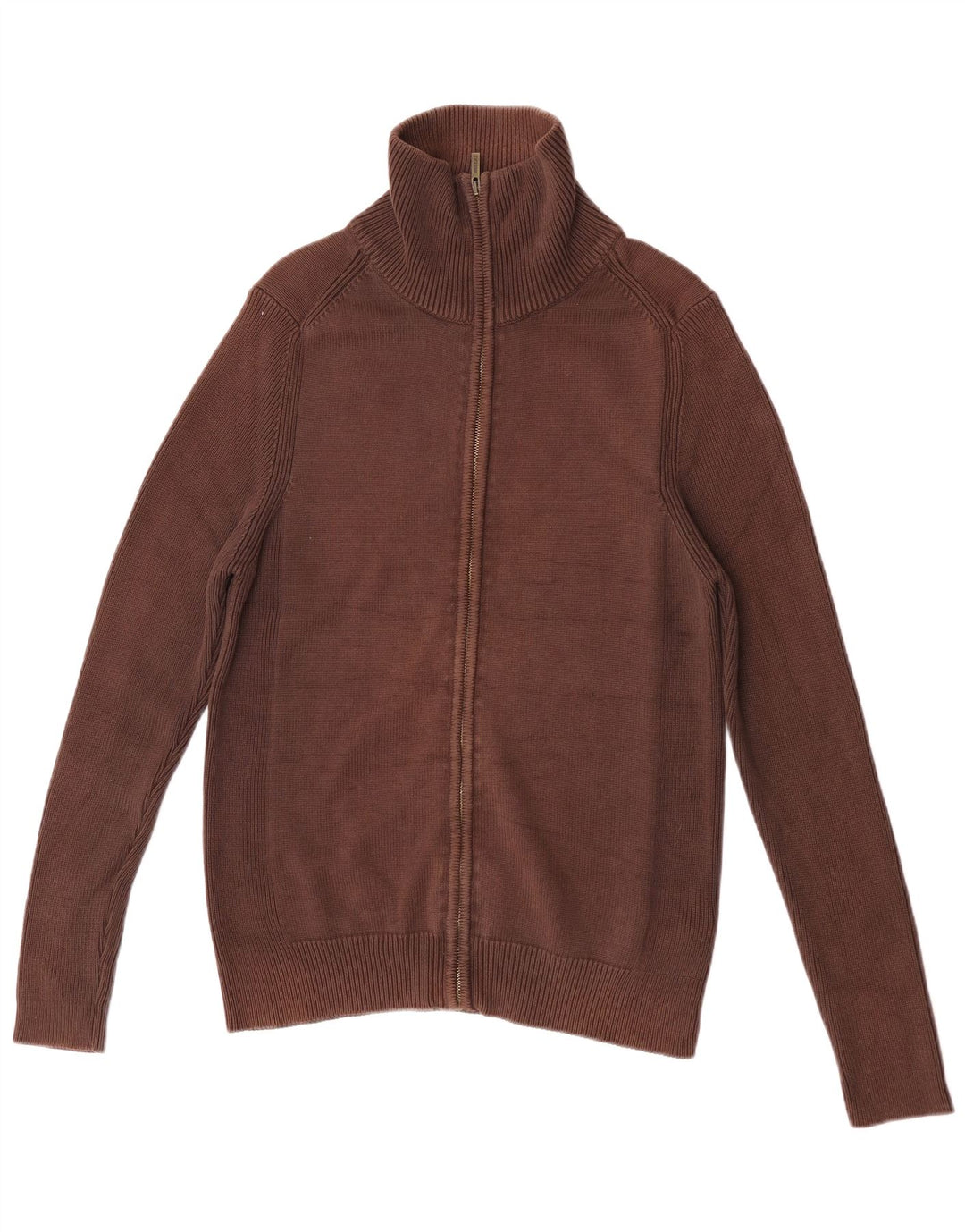 Suéter cardigã masculino Zara grande algodão marrom