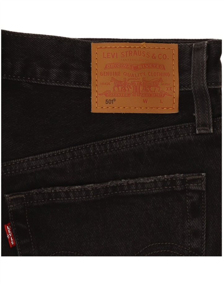 Shorts jeans feminino Levi's 501 desgastado W28 médio preto