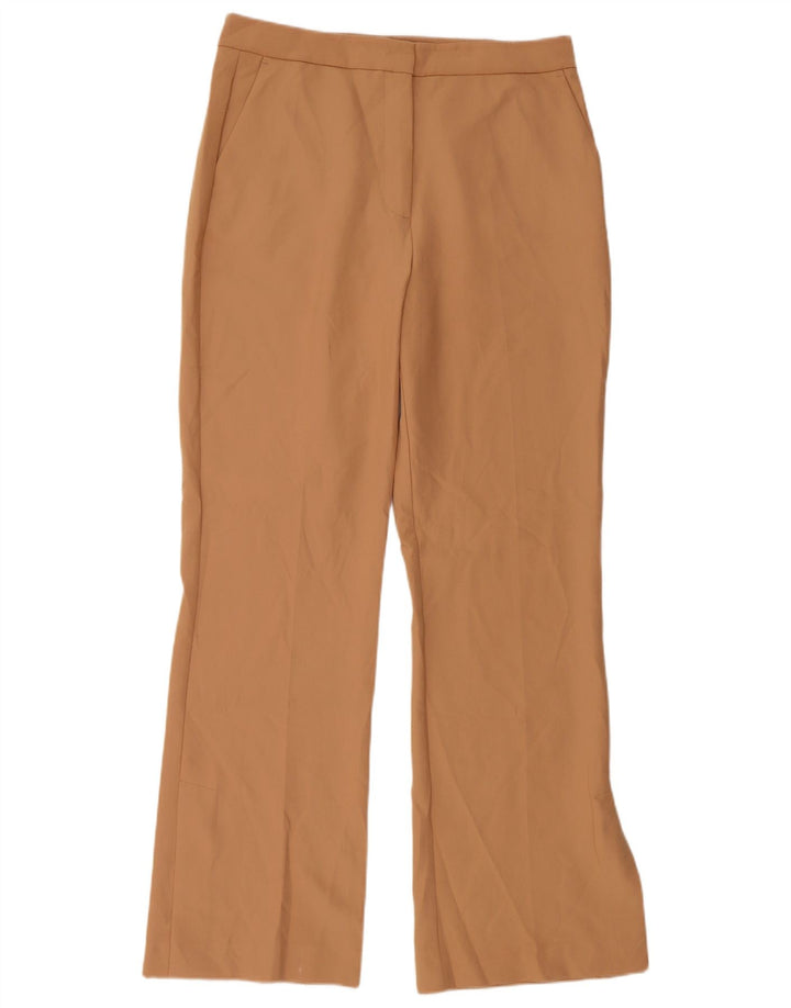 Calça Chino Flare Feminina Zara Grande W30 L31 Marrom Poliéster