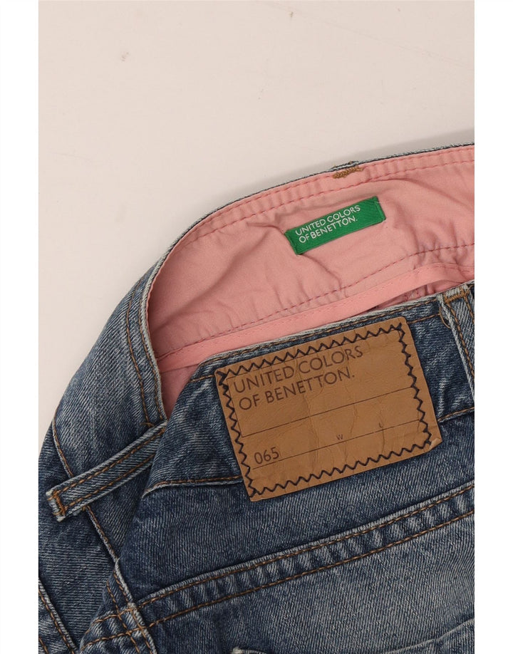 Shorts jeans feminino BENETTON W30 azul médio