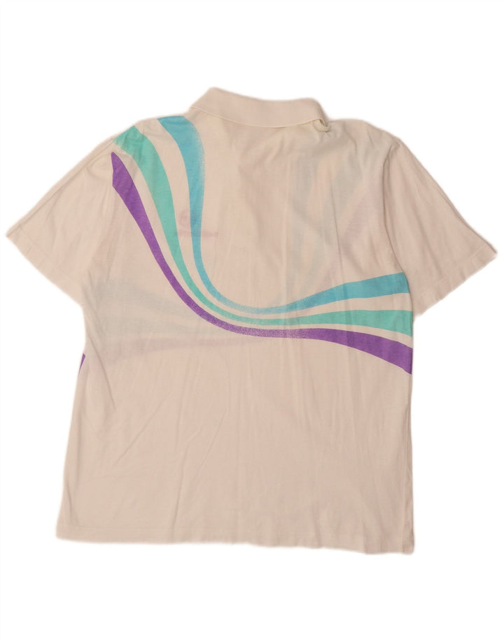 SERGIO TACCHINI Camisa polo masculina EU 52 grande listrada branca