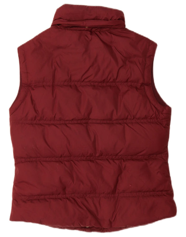Colete acolchoado feminino Jack Wills UK 10 pequeno nylon borgonha