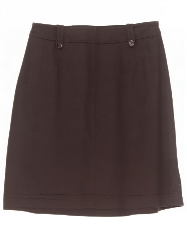 Saia reta feminina Marella UK 10 pequena W30 algodão preto