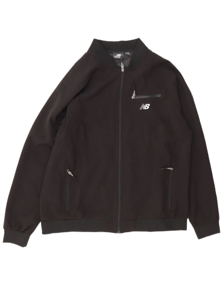 Jaqueta masculina New Balance de poliéster preto XL