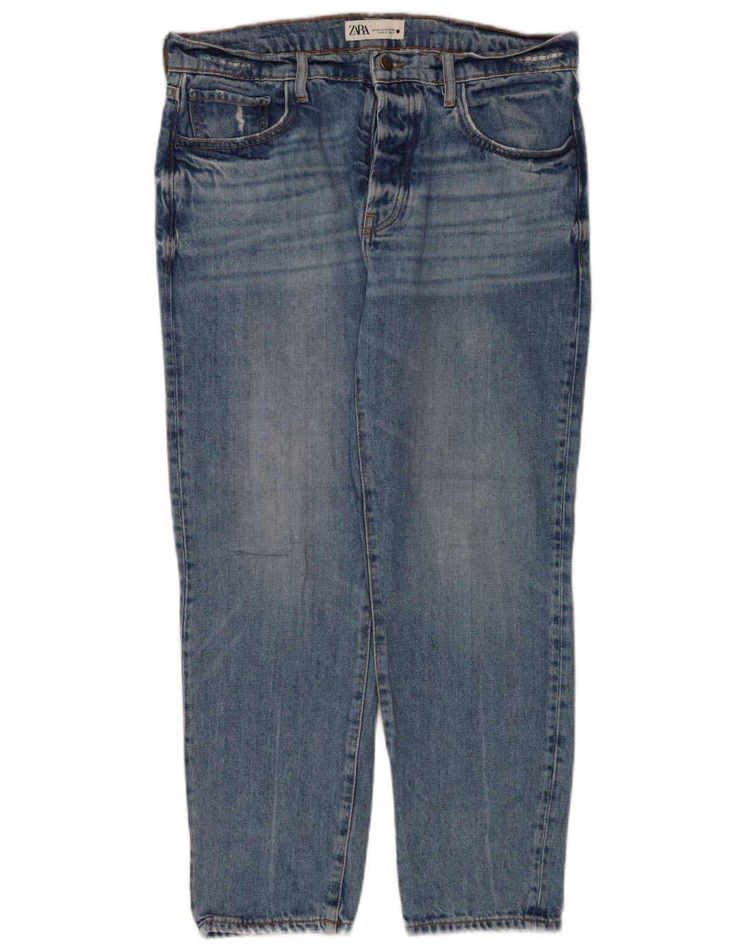 Calça jeans reta feminina Zara EU 40 médio W30 L26 algodão azul