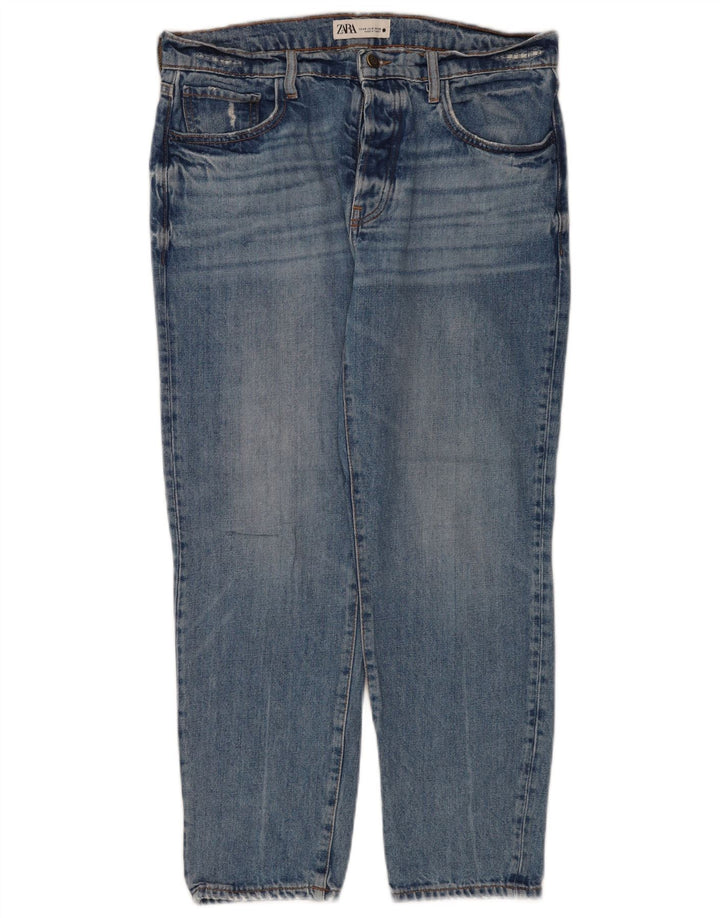 Calça jeans reta feminina Zara EU 40 médio W30 L26 algodão azul
