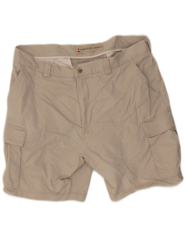 Shorts cargo masculino Perry Ellis W38 XL algodão bege