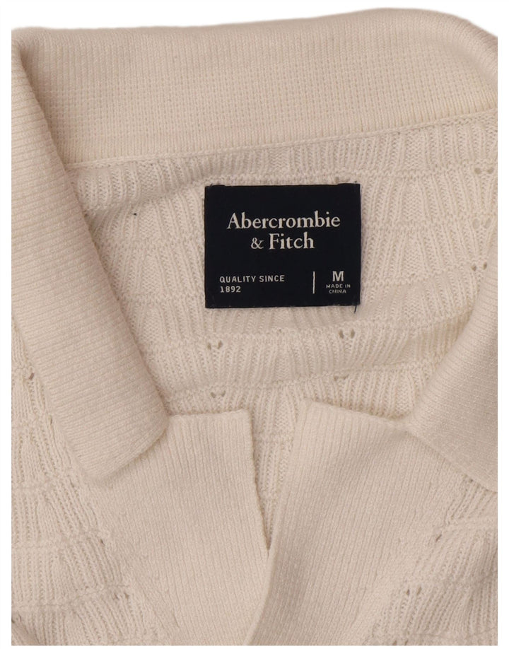 Camisa masculina de manga curta Abercrombie & Fitch branca média
