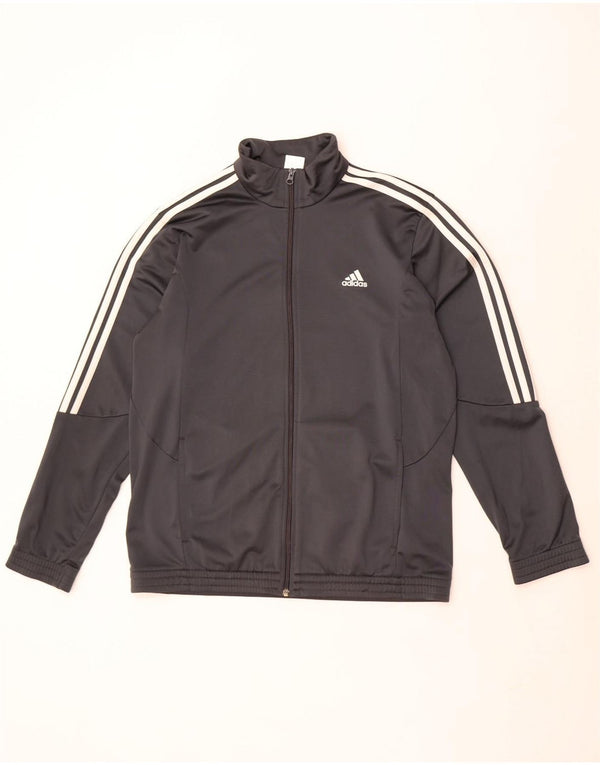 Adidas Mens Tracksuit Top Jacket UK 44/46 Large Grey Polyester