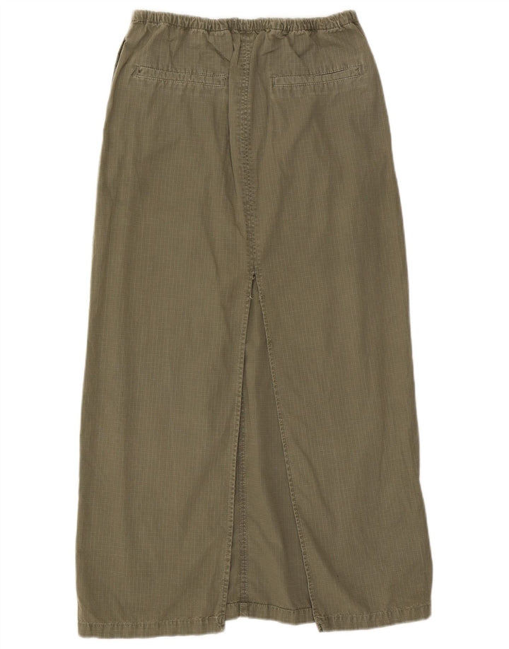 Saia maxi feminina Zara pequena W26 xadrez cáqui