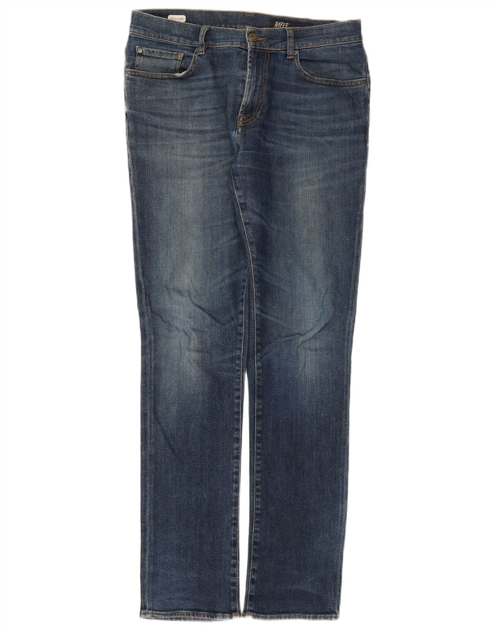 Rifle Masculino Regular Straight Jeans W33 L33 Azul Algodão