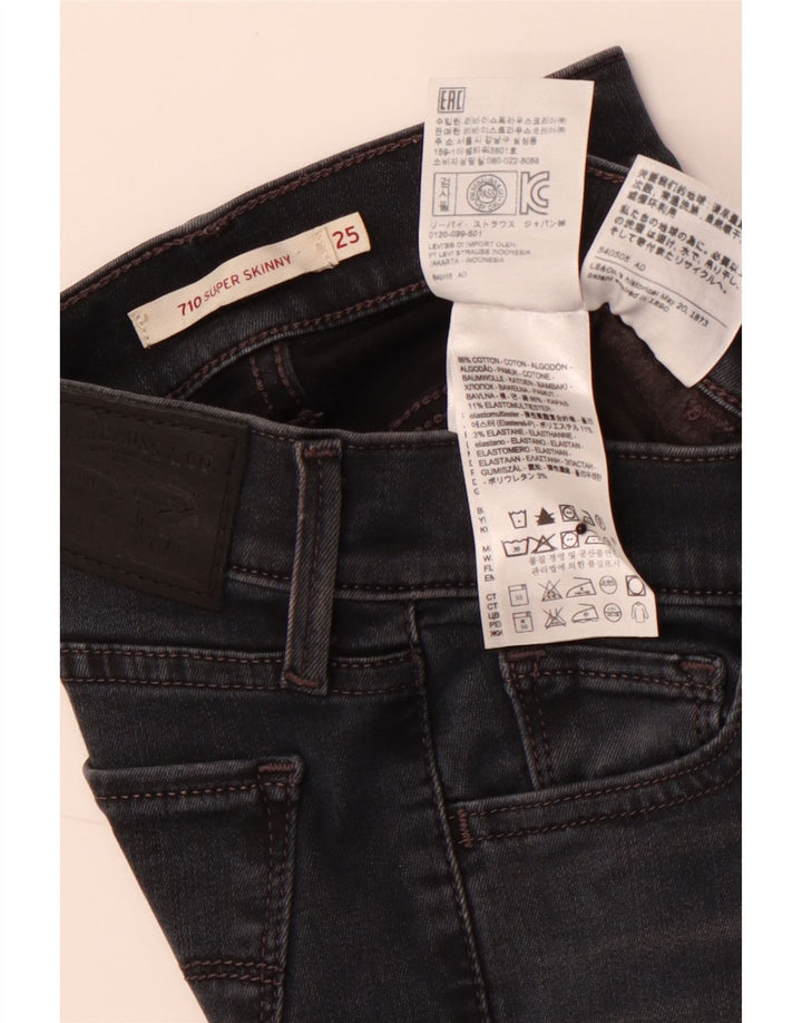 Calça jeans feminina LEVI'S 710 Super Skinny W25 L30 algodão preto