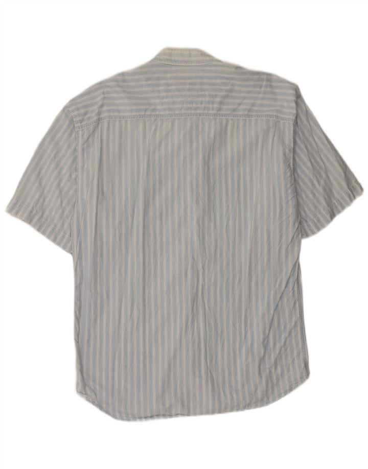 Camisa masculina de manga curta Levi's grande algodão listrado azul