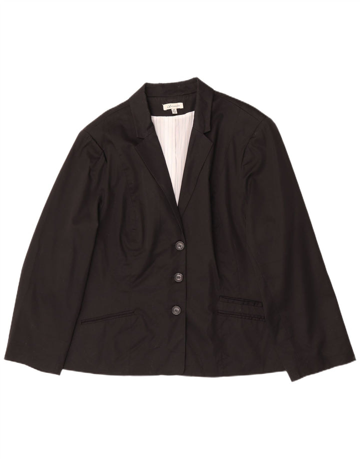 Jaqueta blazer feminina Marks & Spencer Autograph 3 botões Reino Unido 22 3XL preta