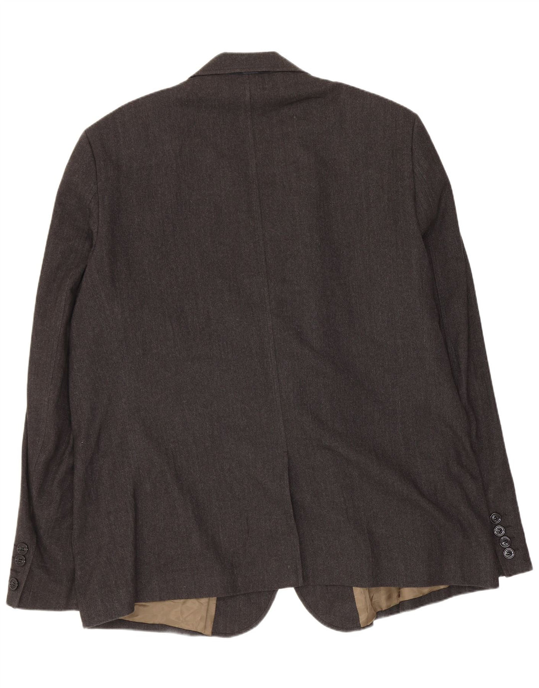 Jaqueta blazer masculina Burberry com 3 botões Reino Unido 42 XL lã espinha de peixe cinza