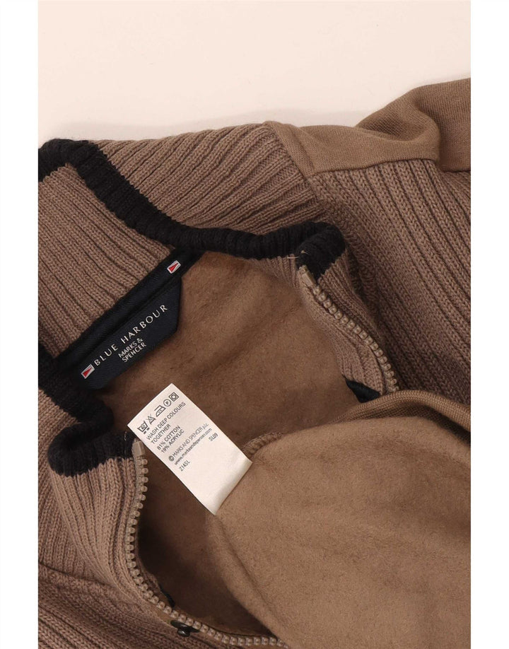 Suéter masculino Marks & Spencer Blue Harbour pequeno colorido marrom
