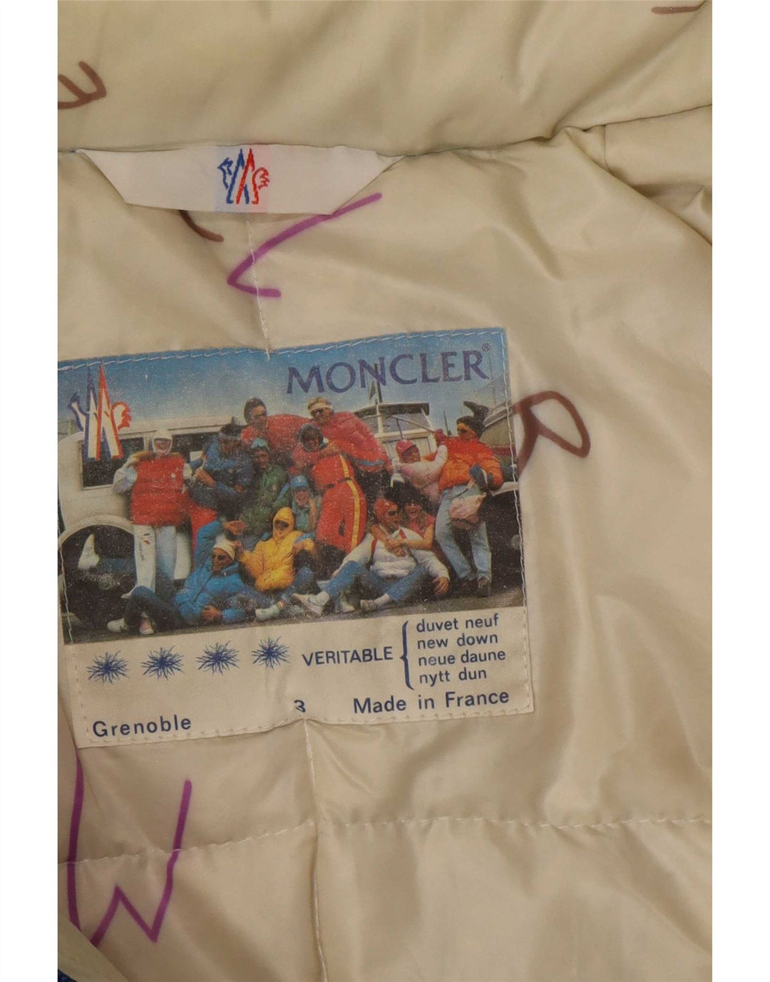 Moncler Jaqueta masculina acolchoada com capuz tamanho 3 grande poliamida azul