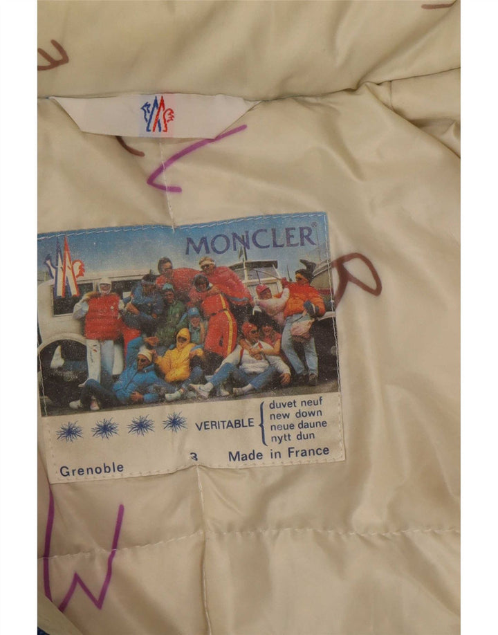 Moncler Jaqueta masculina acolchoada com capuz tamanho 3 grande poliamida azul