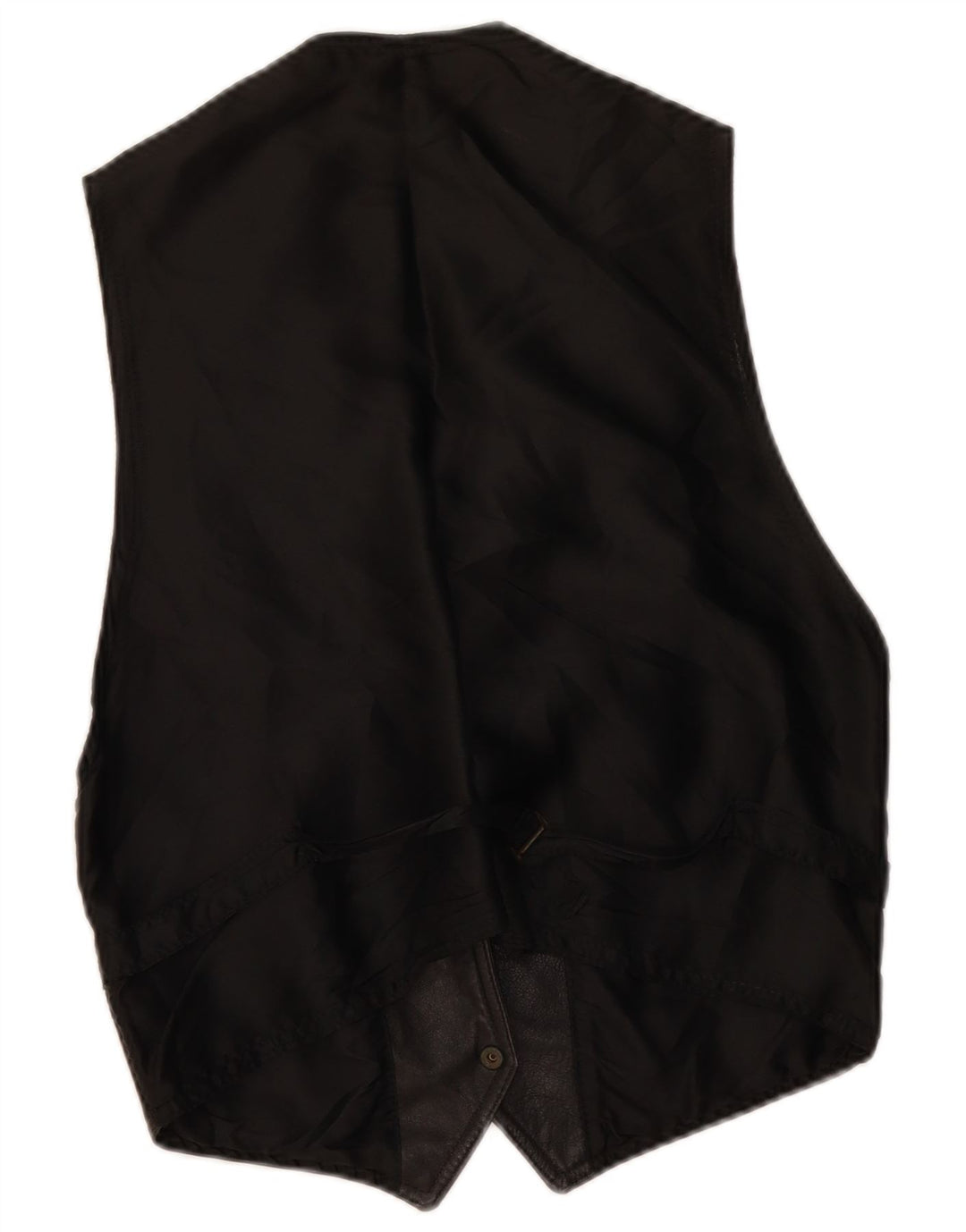 Colete de couro masculino vintage grande couro preto