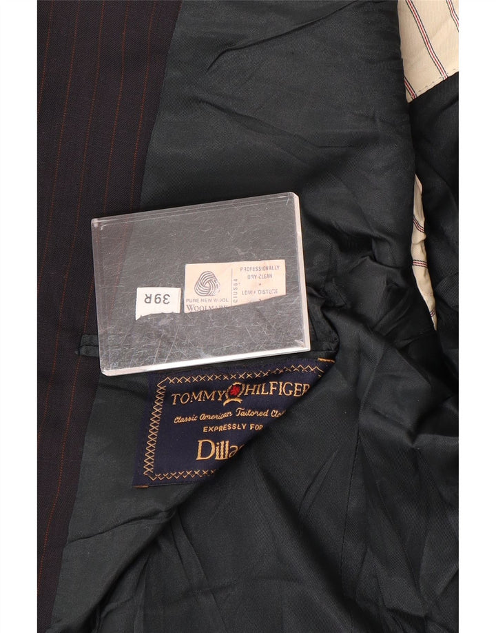 Jaqueta Blazer Masculina TOMMY HILFIGER Reino Unido 39 Riscas Azul Marinho Médio