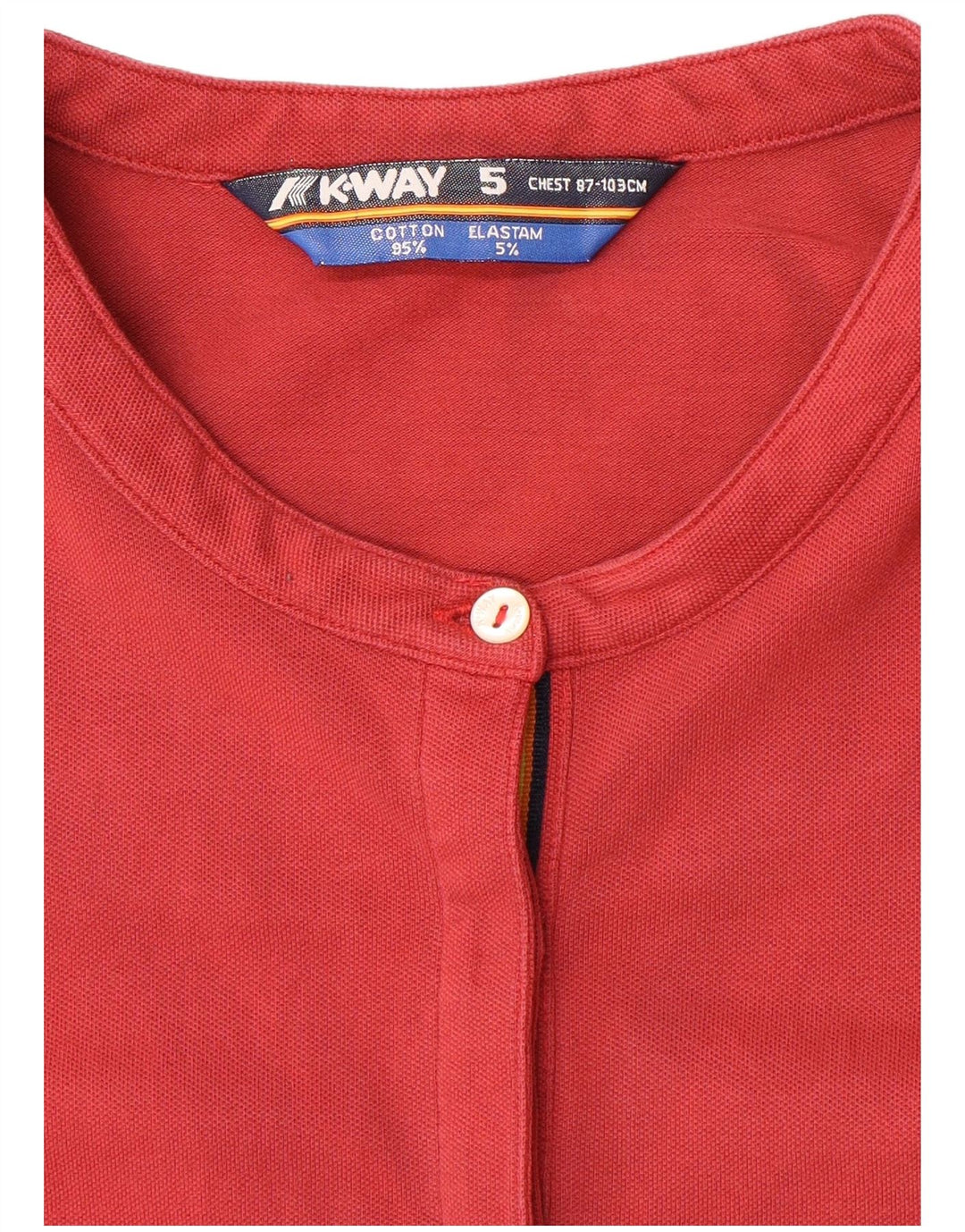 Camisa polo feminina K-Way UK 14 algodão vermelho médio