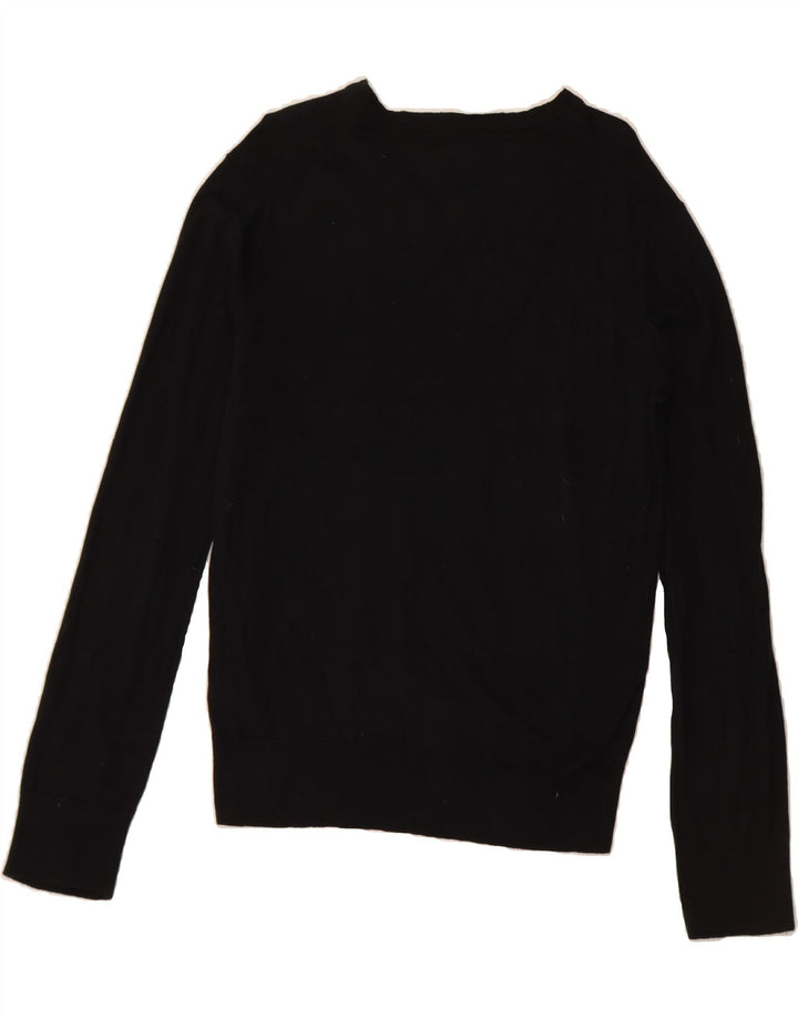 TOMMY HILFIGER Mens Heritage V-Neck Jumper Sweater Large Black Cotton Vintage Tommy Hilfiger and Second-Hand Tommy Hilfiger from Messina Hembry 