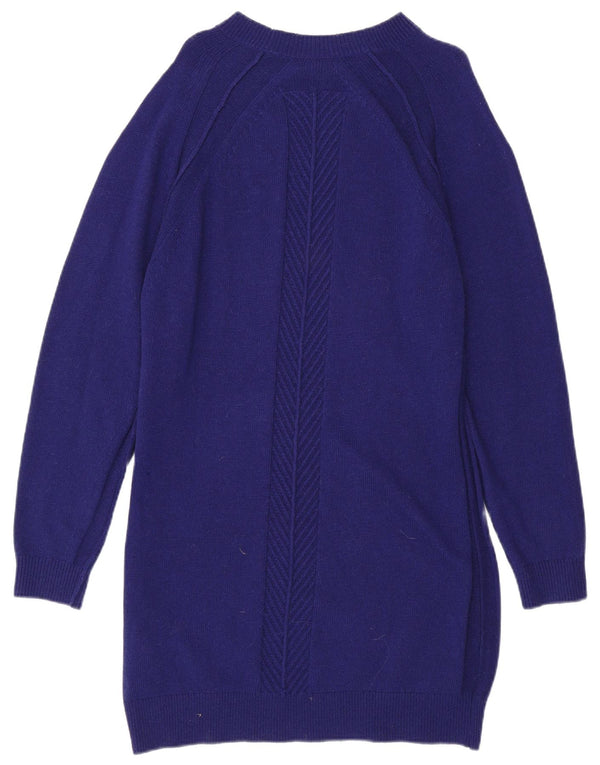 Vestido jumper feminino de manga comprida Reiss Reino Unido 12 viscose roxo médio