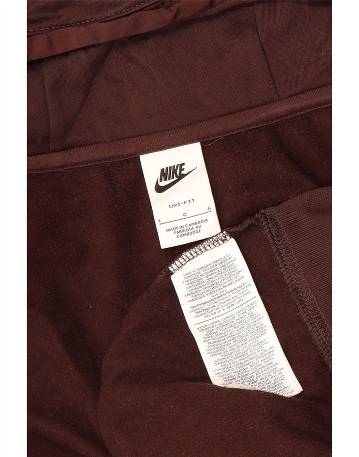 Suéter masculino Nike Dri Fit Zip com capuz grande poliéster marrom