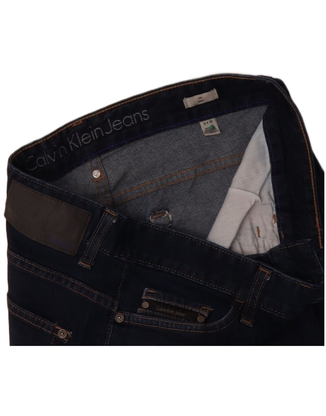 Calça jeans reta masculina CALVIN KLEIN W31 L27 algodão azul marinho