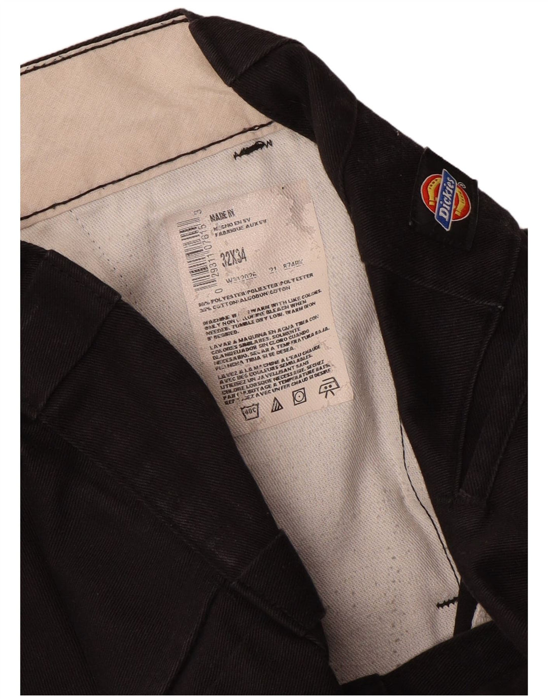Calças Chino retas masculinas Dickies W32 L34 poliéster marrom