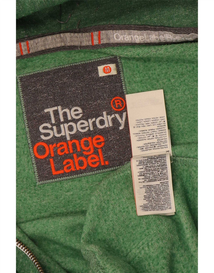 Suéter masculino Superdry com capuz e zíper poliéster manchado verde médio