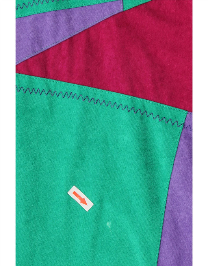 Lotto feminino agasalho jaqueta XL multicolorido colorblock retrô