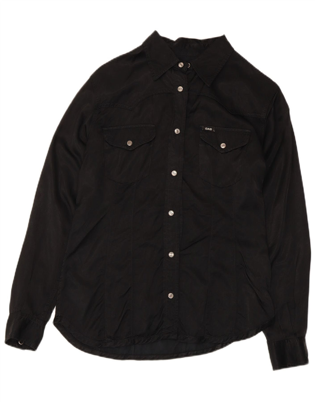 Camisa feminina Gas UK 12 viscose preta média